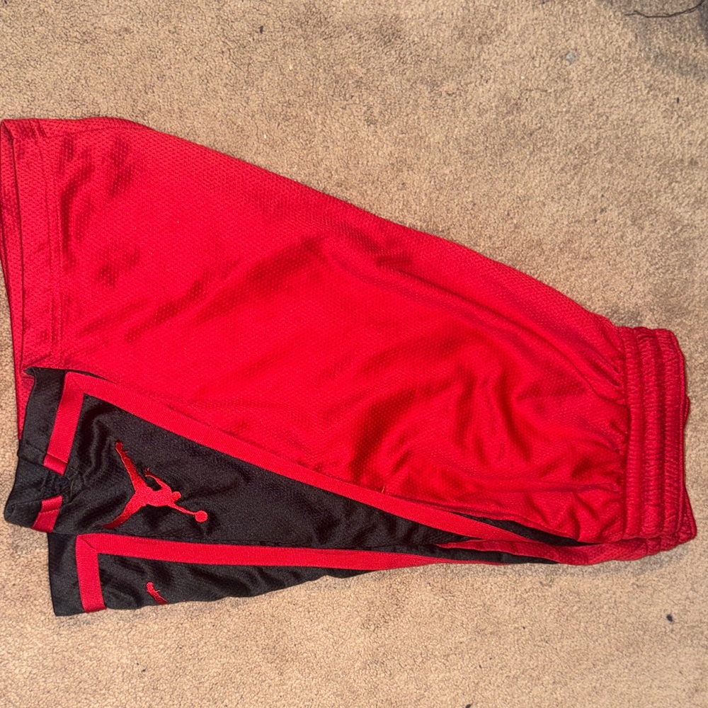 Jordan Red and Black Athletic Basketball Shorts